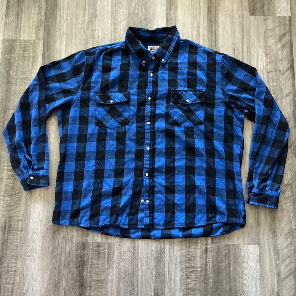 Classic Blue and Black Checkered Men's Shirt